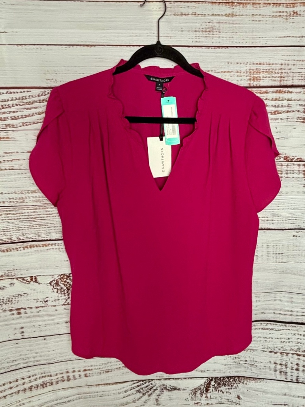 41 Hawthorn NWT tulip sleeve blouse in pink size XL